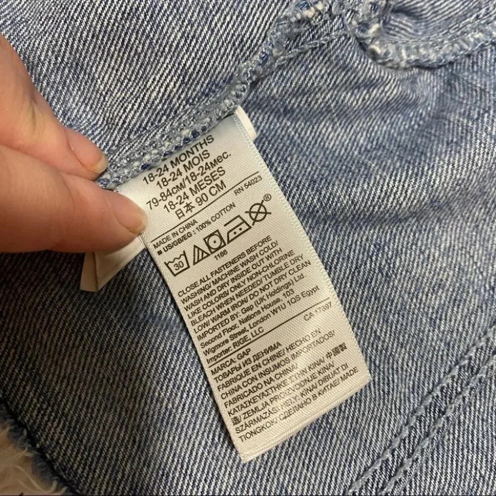 Baby Gap‎ Patch Jean Jacket Rainbow Unicorn 18-24